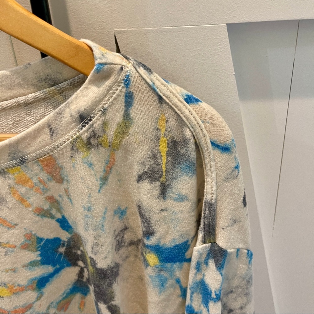 By Together Tie-Dye Women's Top - Blue and Yellow size L - Picture 2 of 4